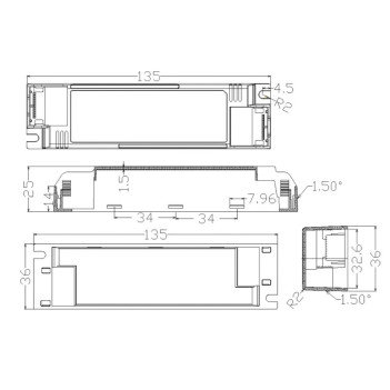 Alimentatore KGP in Corrente 24W 300mA 35-80V - CC24W300CGA36