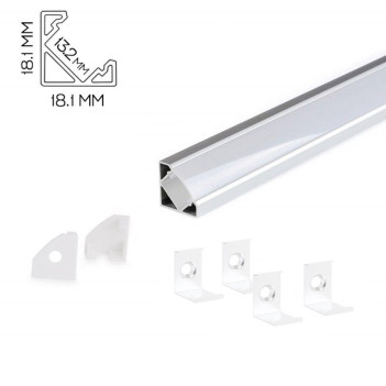 45° angular dissipating aluminium profile for LED strip