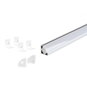 Profilo in alluminio angolare a 45° dissipante per Striscia Led