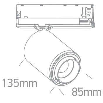 Faretto Led per Binario Trifase Serie Zoomable 30W 3000lm CRI90 20-60D Colore Nero