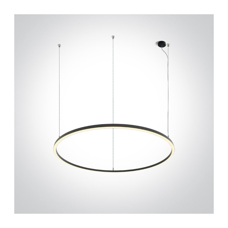 Lampada Circolare a Sospensione Serie Helio 65W 4300lm Diametro 1270mm Colore Nero