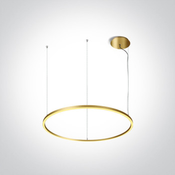 Lampada Circolare a Sospensione Serie Helio 65W 4300lm Diametro 1270mm Colore Oro Spazzolato