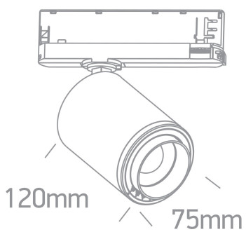 Faretto Led per Binario Trifase Serie Zoomable 20W 2000lm CRI90 20-60D Colore Nero