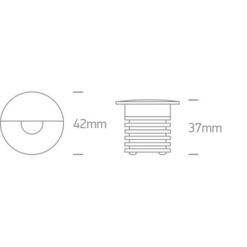 Segnapasso Led WALL1 1W 50lm CRI90 IP65 350mA Bianco Incasso Foro 30mm