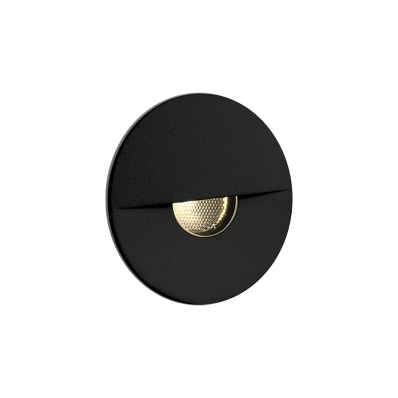 Step Marker Led WALL1 1W 50lm CRI90 IP65 350mA Black Recessed Hole 30mm