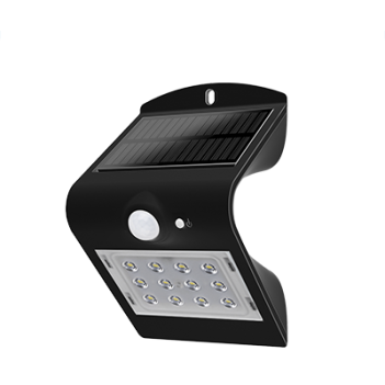 Applique Led da Parete Solare SWIL1 IP65 Nero con Sensore di Movimento