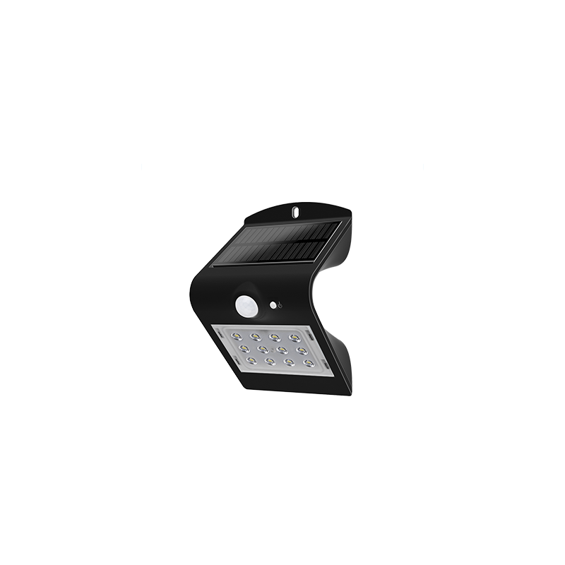 Applique Led da Parete Solare SWIL1 IP65 Nero con Sensore di Movimento