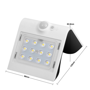 Applique Led da Parete Solare SWIL IP65 Bianco con Sensore di Movimento