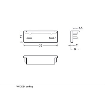 Set of 2x Plugs for WIDE24 Profile