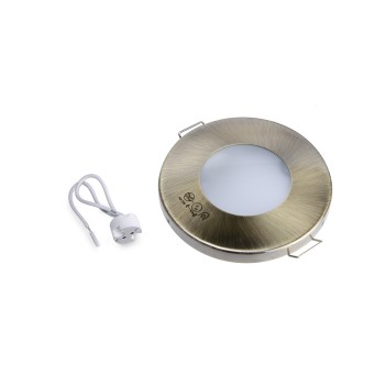 Fixed Round Recessed Spotlight Holder Hole 62mm Satin Bronze - IP44 Suitable for Bathroom - MARIN