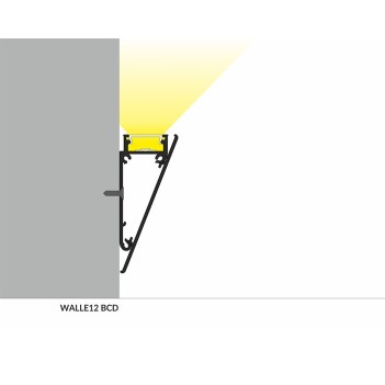 Wall-mounted Aluminum Profile WALLE12 for Led Strip - White 2mt - Complete Kit