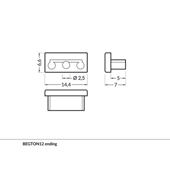 Set 2 Tappi per Profilo BEGTON12 su KingLed