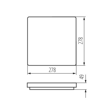 Plafoniera da Soffitto 18W 1700lm 278x278mm IP54 – VARSO