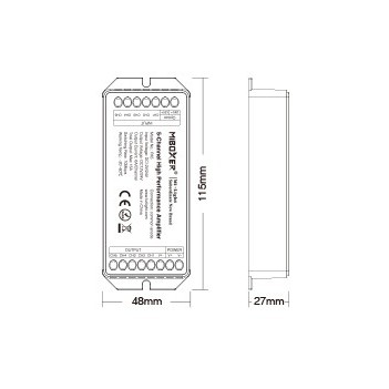MiBoxer Mi-Light - Amplificatore 5CH 12/24V 15A PA5 -