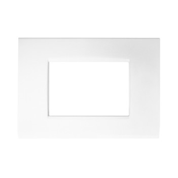 Placca Metallo 3 Moduli Bianco T4 compatibile Bticino LivingLight Air CBM7003-1