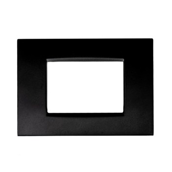 Placca Metallo 3 Moduli Nero T4 compatibile Bticino LivingLight Air CBM7003-2 en