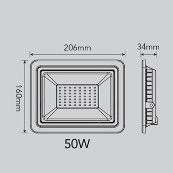 Faro Proiettore Led per Esterno 50W 4000 Lumen IP65 - FSL