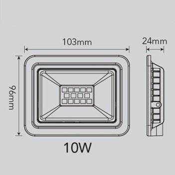 Outdoor Led Floodlight 10W 800 Lumen IP65 - FSL Black