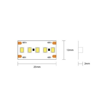 H.C. Series Led Strip CRI90 150W 16,500lm 48V IP20 PCB 12mm 1000 smd coil 2835