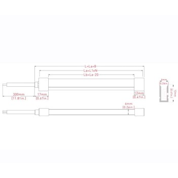 Neon Led Flessibile 10mt 100W Luce Rossa 24V IP65 -