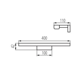 Lampada da Parete 8W 570lm 230V IP44 - ASTEN Nero en